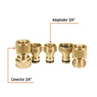 Juego de 5 conectores 3/4' rápidos de latón, sistema click 2