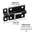 Pasador de barril 3' de acero acabado negro, HERMEX 2