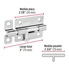 Pasador de barril de acero cromo 3', HERMEX 3