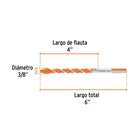 Broca multimaterial 3/8 x 6', TRUPER 3