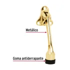 Fijapuerta metálico, acabado latón brillante, HERMEX 2