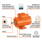 Motor eléctrico monofásico de 3/4 HP, baja velocidad, TRUPER 4