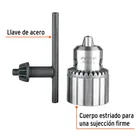 Broquero 3/8' con llave, cuerpo estriado, TRUPER EXPERT 2