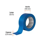 Cinta masking tape azul de 2' x 50 m para pintor, TRUPER 3