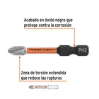 Estuche con 50 puntas de cruz PH2 de impacto largo 2' 3