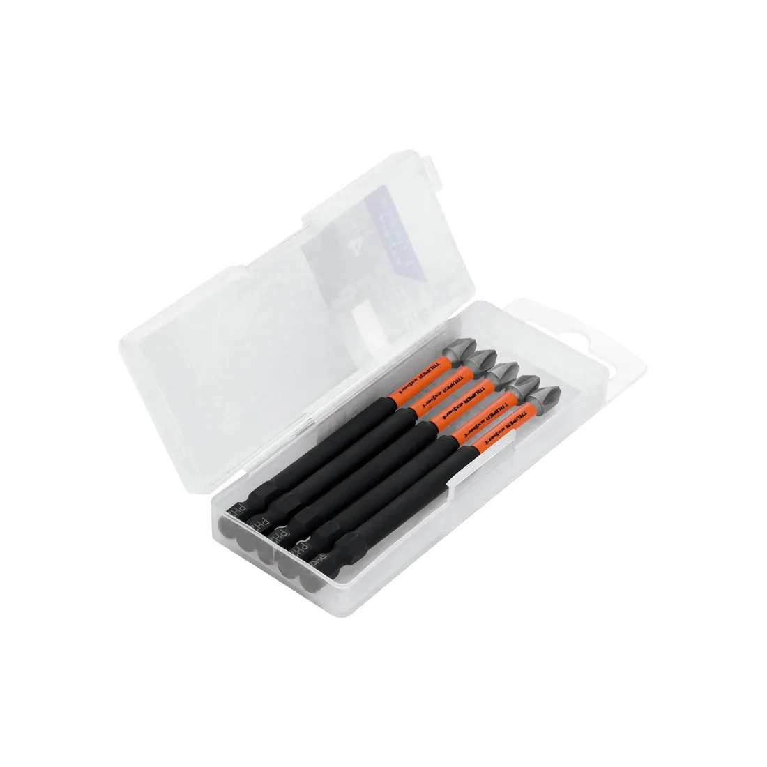 Estuche con 5 puntas de cruz PH2 de impacto largo 4'