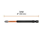 Estuche con 5 puntas de cruz PH2 de impacto largo 4' 4