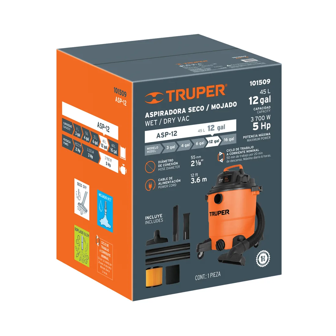Caja de empaque de repuesto para ASP-12, TRUPER