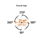 Aspersor metálico 11' dos vías doble chorro, estaca metálica 2