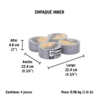 Cinta para ducto 30m x 48mm, espesor 0.16mm, PRETUL 5