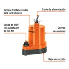 Bomba sumergible para fuente, 1/6 HP, TRUPER 2