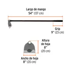 Azadón Lane No. 2 de 2.0 lb, mango de fibra 54', TRUPER 3