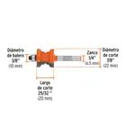 Broca para router, collarín, 7/8' con balero, TRUPER 3