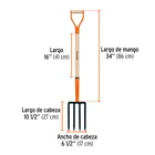 Bieldo para jardín, 4 dientes, mgo 34', puño 'Y', TRUPER 3
