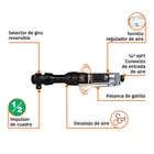 Matraca de impacto neumática 1/2', TRUPER 5