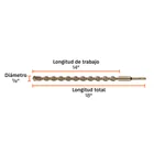 Broca SDS Plus 7/8 x 18', TRUPER 4