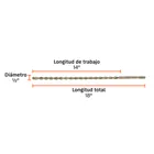 Broca SDS Plus 1/2 x 18', TRUPER 4