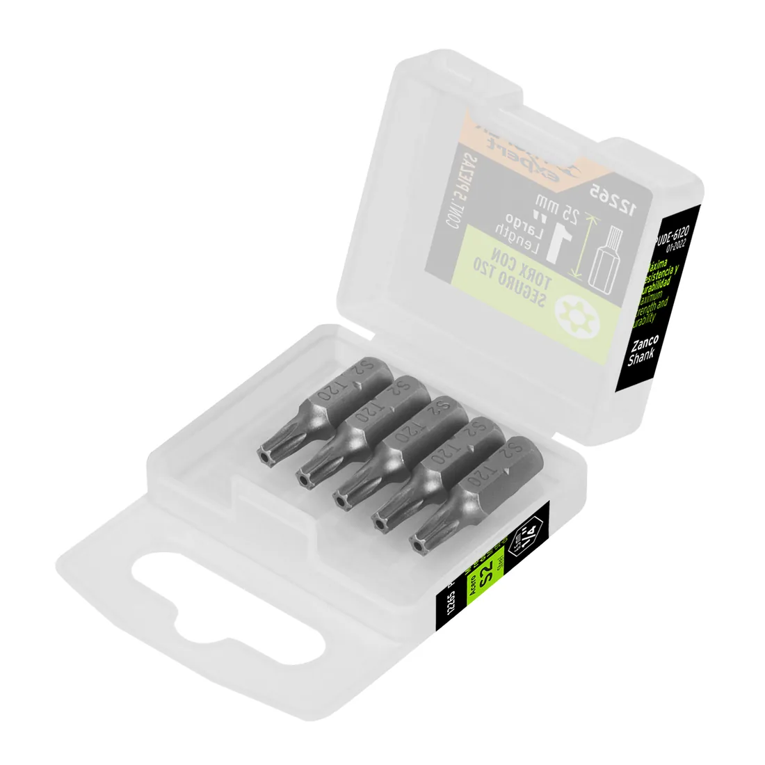 Estuche con 5 puntas torx T20 con seguro largo 1', EXPERT