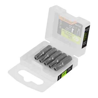 Estuche con 5 puntas torx T30 con seguro largo 1', EXPERT