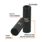 Dado largo cuadro 1/2' de impacto 6 puntas de 15 mm, TRUPER 2