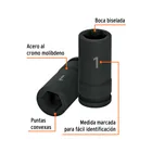 Dado largo de impacto de 1', 6 puntas, cuadro 3/4', TRUPER 2