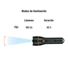 Linterna plástica 1 LED 180 lm con 2 pilas D, TRUPER 8