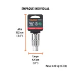 Dado punta hexagonal de 5/8', cuadro 1/2', TRUPER 5