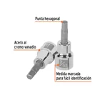 Dado punta hexagonal de 7/32', cuadro 3/8', TRUPER 2
