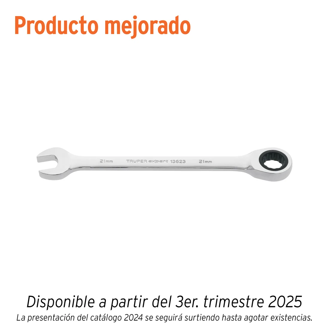 Llave combinada con matraca 21 mm x 278 mm largo, EXPERT