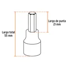 Juego de 7 dados cuadro 1/2' punta hex std, estuche metálico 3