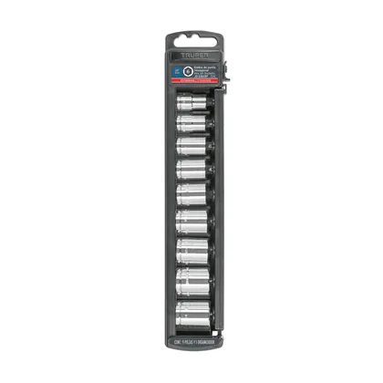 Juego de 9 dados cuadro 3/8' std, TRUPER