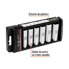 Juego 6 dados largos cuadro 1/2' std, TRUPER 2