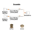 Juego de 9 brocasierras para concreto SDS Plus y MAX, TRUPER 2