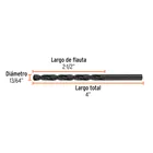 Broca HSS 13/64' Trublack para metal, TRUPER 4