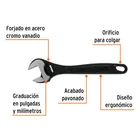 Llave ajustable (perico) 10' profesional pavonada, EXPERT 2