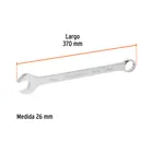 Llave combinada extralarga 26 mm x 370 mm de largo, EXPERT 3
