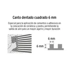 Llana 11' dentado cuadrado 1/4', 6 remaches, mango plástico 4