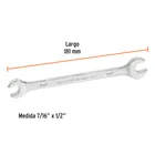 Llave española, 7/16 x 1/2' x 181 mm de largo, TRUPER EXPERT 3