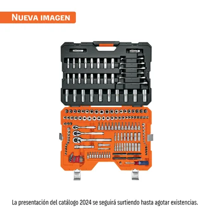 Juego 218 herramientas 1/4', 3/8' y 1/2' std y mm p/mecánico