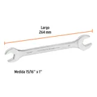 Llave española, 15/16 x 1' x 264 mm de largo, TRUPER EXPERT 3