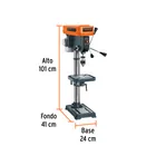 Taladro de piso 13', 3/4 HP (560 W), broquero 5/8', TRUPER 4