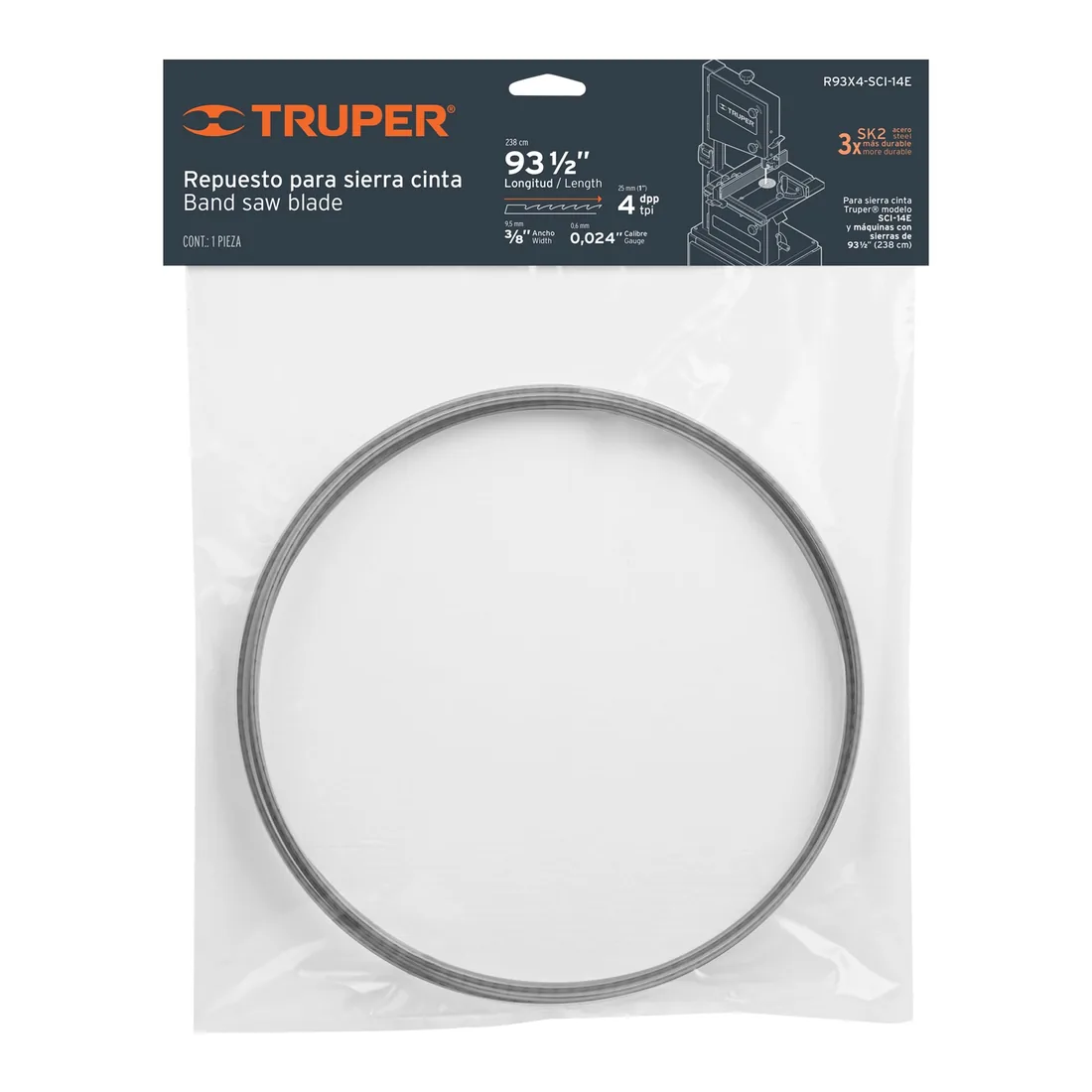 Repuesto para sierra cinta SCI-14E, 93' x 4 dpp, TRUPER