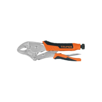 Pinza de presión 10' mordaza curva mango de vinil, TRUPER