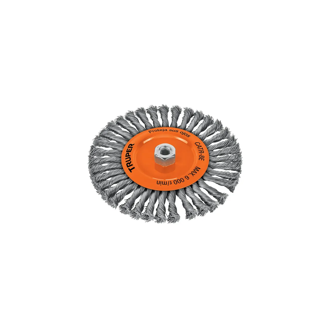 Carda circular 8' alambre trenzado, eje 5/8'-11, TRUPER