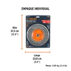 Carda circular 8' alambre trenzado, eje 5/8'-11, TRUPER 5