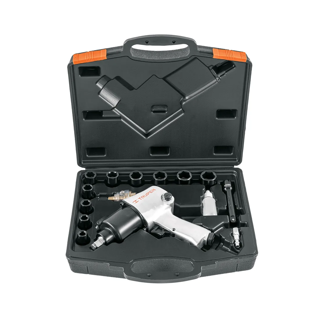 Kit de llave (pistola) de impacto 1/2' ind, estuche plástico