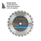 Disco sierra 8-1/4' para madera, 24 dientes centro 5/8' 2