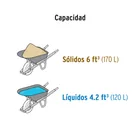 Carretilla concha plástica 6 ft3 Neumática b/madera, TRUPER 5