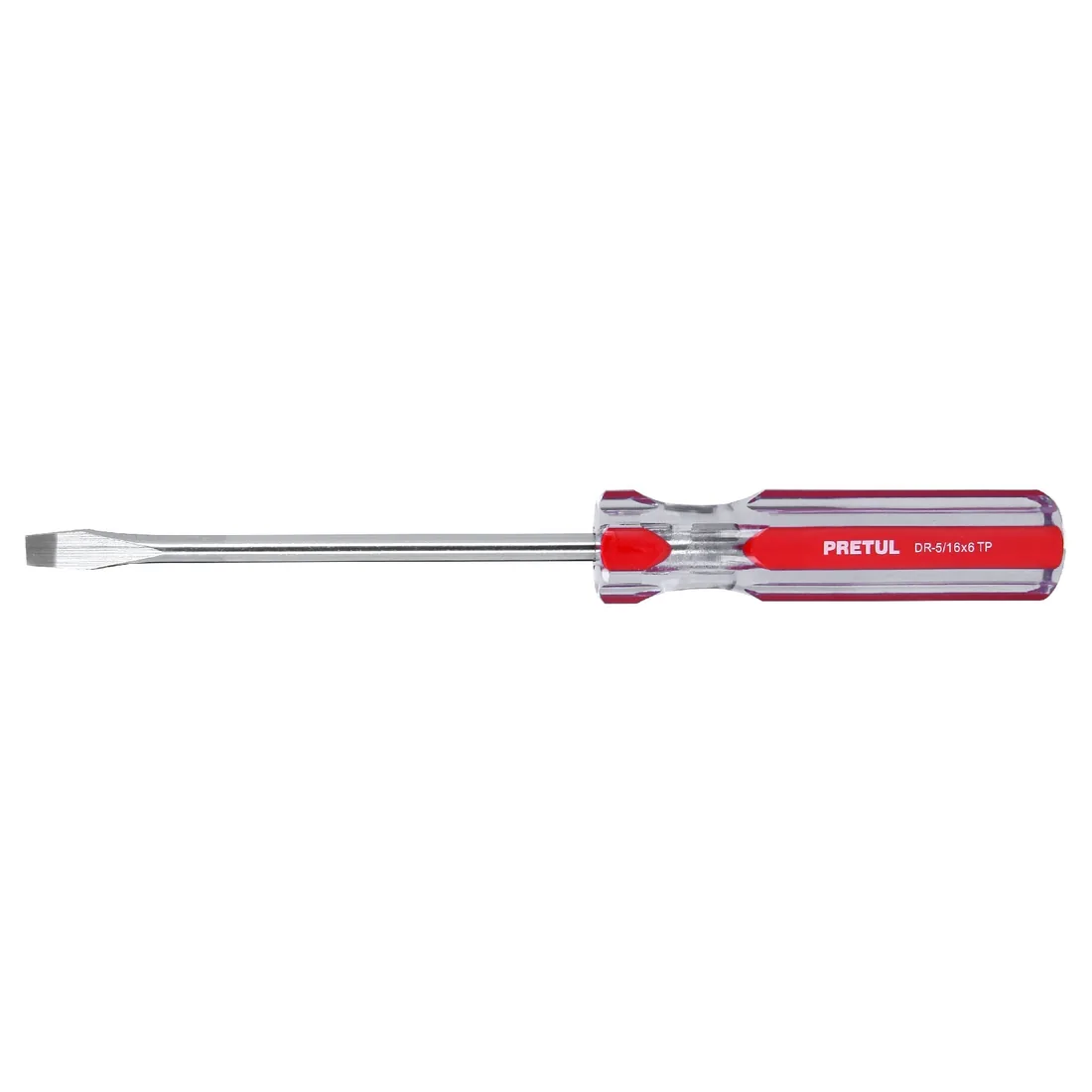 Desarmador plano 5/16 x 6' mango de PVC, PRETUL