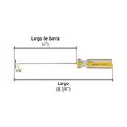 Desarmador cabinet 3/16 x 6' mango de PVC, PRETUL 2